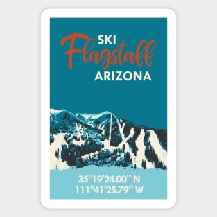 Ski Flagstaff GPS Vintage Poster Sticker